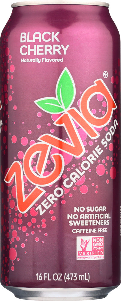 ZEVIA: Black Cherry Soda, 16 oz