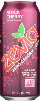 ZEVIA: Black Cherry Soda, 16 oz