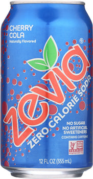 ZEVIA: Zero Calorie Soda Cherry Cola 6-12oz, 72 oz