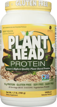 GENCEUTIC NATURALS: Plant Head Protein Powder Vanilla, 1.7 lbs