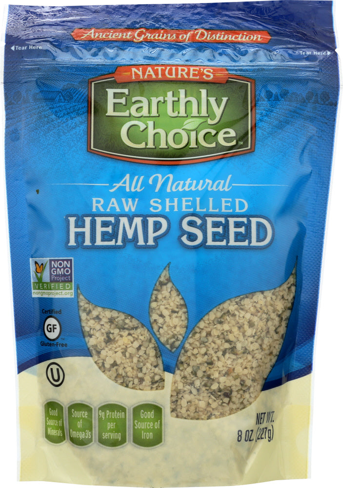 NATURES EARTHLY CHOICE: Hemp Seed Raw Shelled, 8 oz