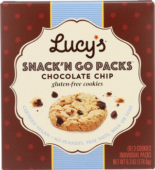 LUCYS: Cookies Snack & Go Chocolate Chip Gluten Free, 6.3 oz