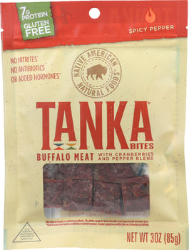 TANKA: Bites Buffalo Meat Spicy Pepper Blend, 3 Oz