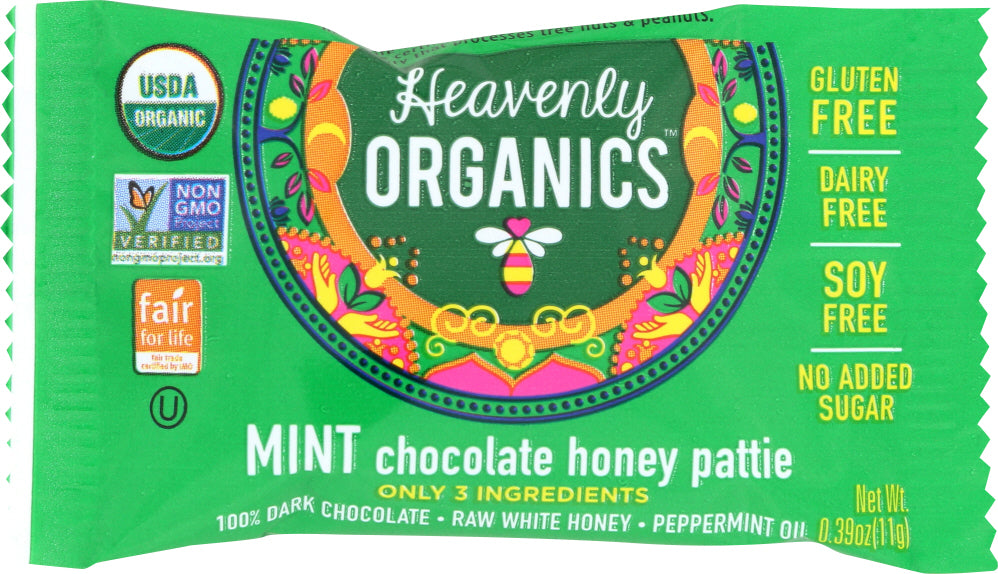 HEAVENLY ORGANICS: Honey Pattie Chocolate Mint, 0.39 oz