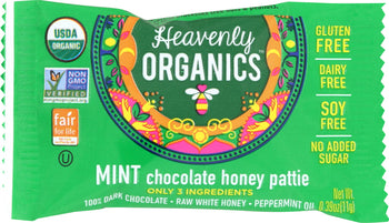 HEAVENLY ORGANICS: Honey Pattie Chocolate Mint, 0.39 oz