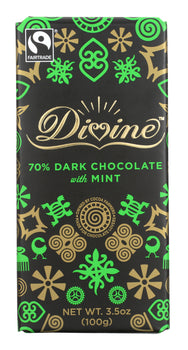 DIVINE CHOCOLATE: Chocolate Bar Dark 70% Mint, 3.5 oz