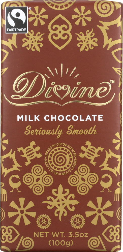 DIVINE CHOCOLATE: Milk Chocolate Bar, 3.5 oz