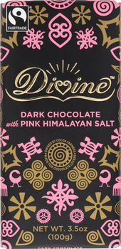 DIVINE CHOCOLATE: Chocolate Bar Dark Pink Himalayan Salt, 3.5 oz