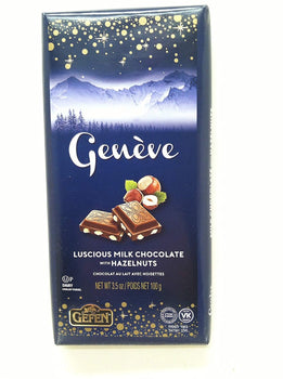 GEFEN: Geneve Milk Chocolate Bar With Hazelnuts, 3.5 oz