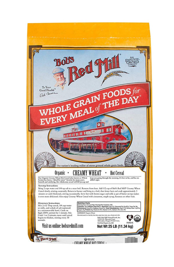 BOBS RED MILL: Organic White Wheat Farina, 25 lb