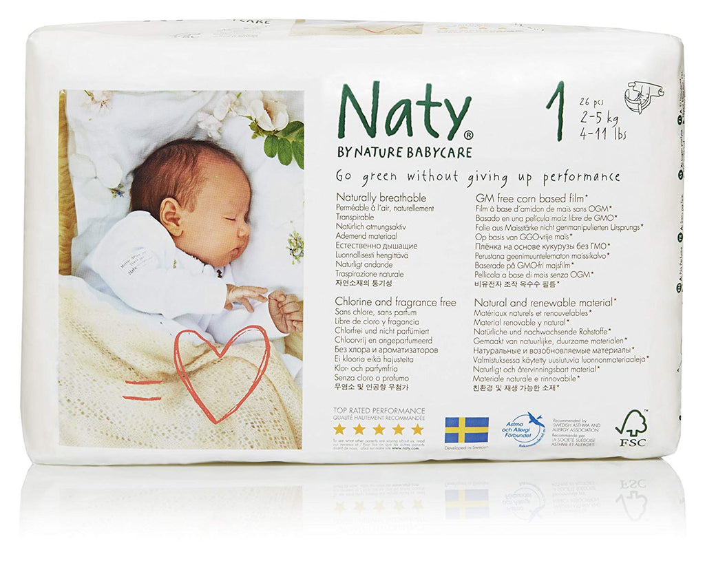 NATY-ECO BY NATY: Diapers Size 1, 25 ct