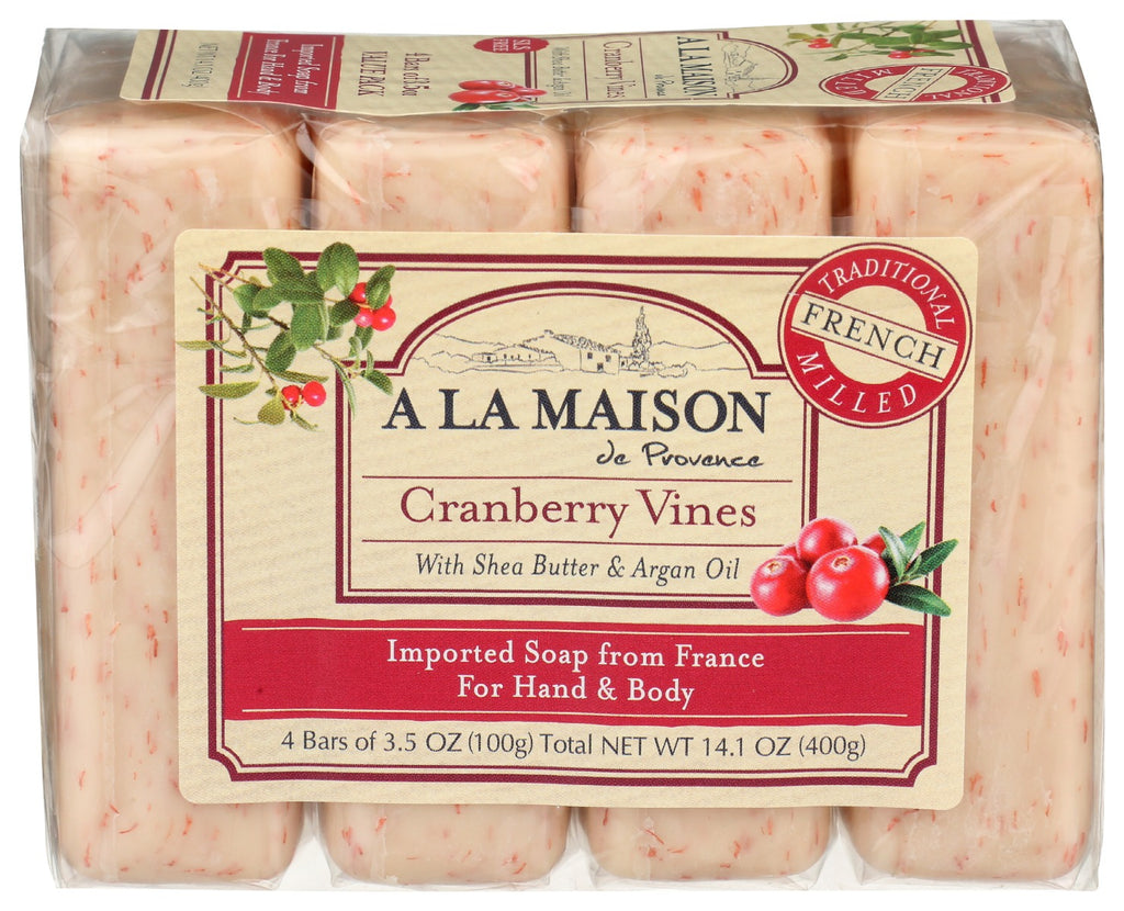 A LA MAISON: Cranberry Vines Soap Bar, 4 pk