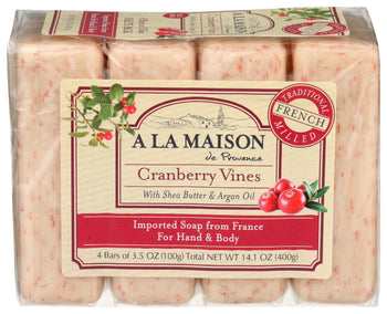 A LA MAISON: Cranberry Vines Soap Bar, 4 pk