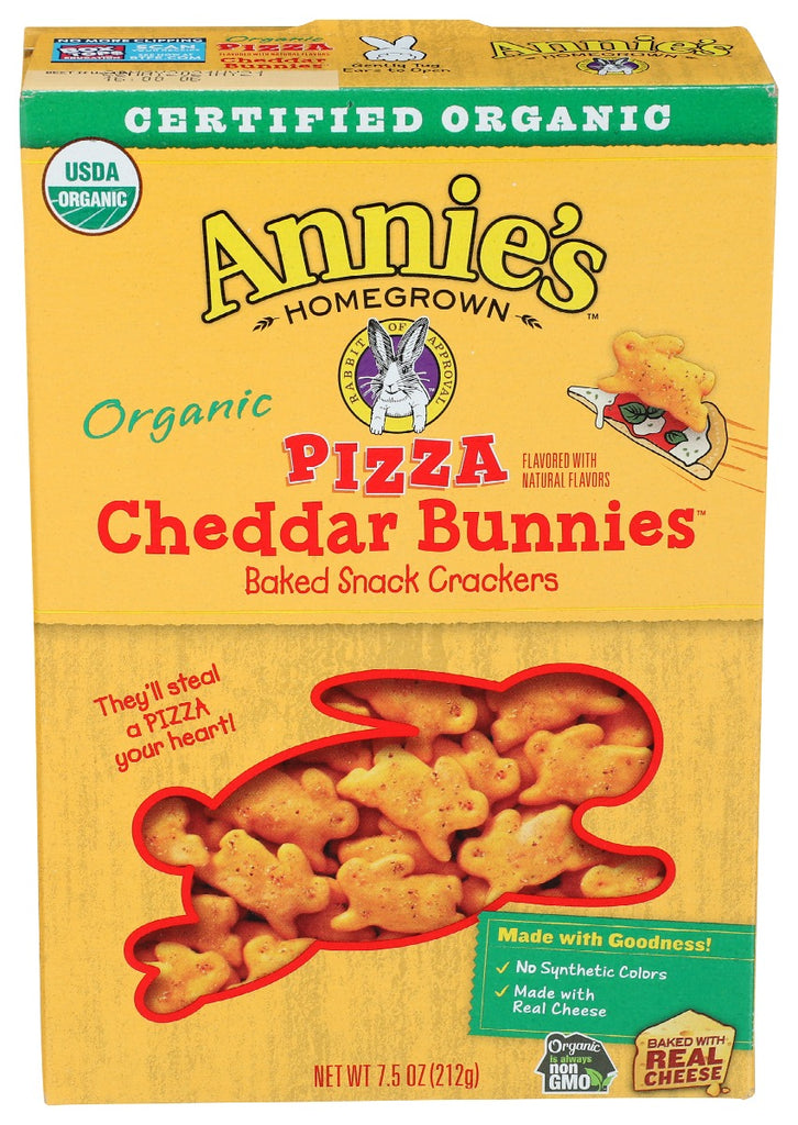 ANNIES HOMEGROWN: Organic Pizza Cheddar Bunnies, 7.5 oz