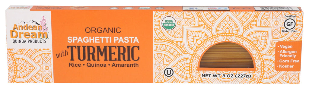 ANDEAN DREAM: Spaghetti Pasta With Turmeric, 8 oz