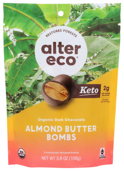 ALTER ECO: Almond Butter Bombs Chocolate, 3.8 oz