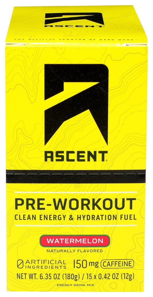 ASCENT: Preworkout Watermelon 15pk, 6.35 oz