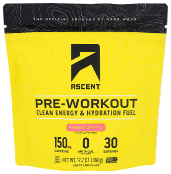 ASCENT: Preworkout Raspberry Lemonade, 12.7 oz