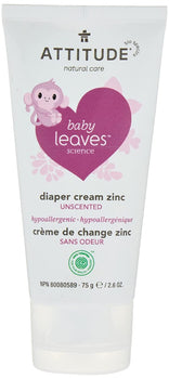 ATTITUDE: Diaper Cream Zinc Unscented, 2.6 oz