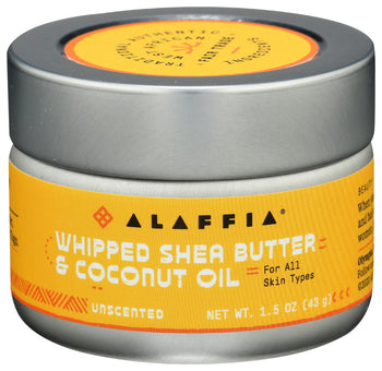 ALAFFIA: Whipped Shea Butter Coconut Oil Unscented, 1.5 oz