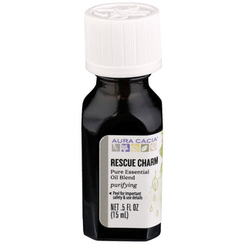 AURA CACIA: Rescue Charm Essential Oil Blend, 0.5 oz