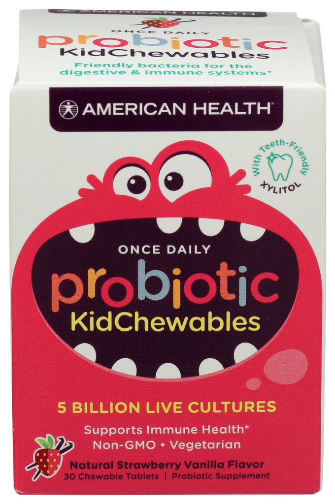 AMERICAN HEALTH: Probiotic Kidchewables Strawberry Vanilla, 30 ea