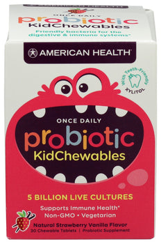 AMERICAN HEALTH: Probiotic Kidchewables Strawberry Vanilla, 30 ea