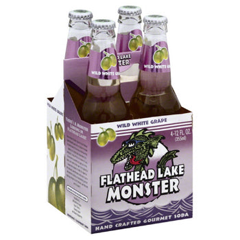 FLATHEAD LAKE GOURMET SODA: Soda 4 Pk Wild White Grape, 48 fo