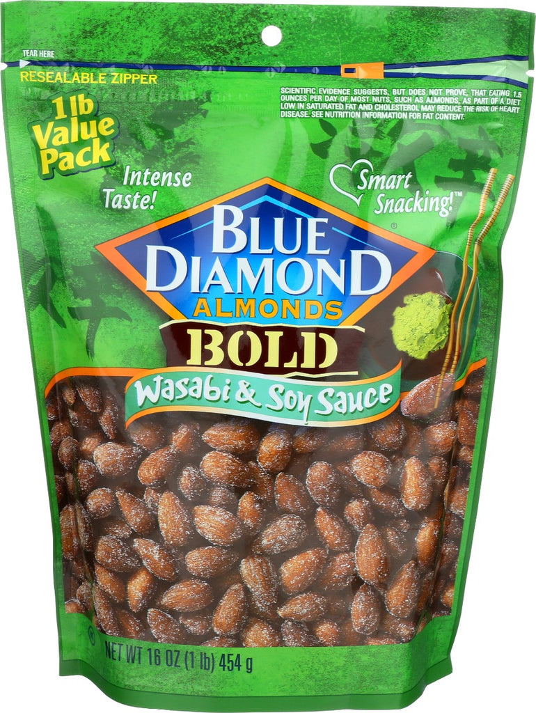 BLUE DIAMOND: Wasabi Soy Sauce Almond, 16 oz