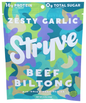 STRYVE PROTEIN SNACKS: Sliced Biltong Zesty Garlic, 2.25 oz