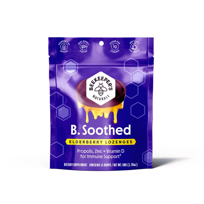 BEEKEEPERS: B Soothed Elderberry Lozenges, 50 gm