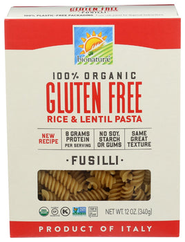 BIONATURAE: Organic Gluten Free Rice Lentil Fusili, 12 oz