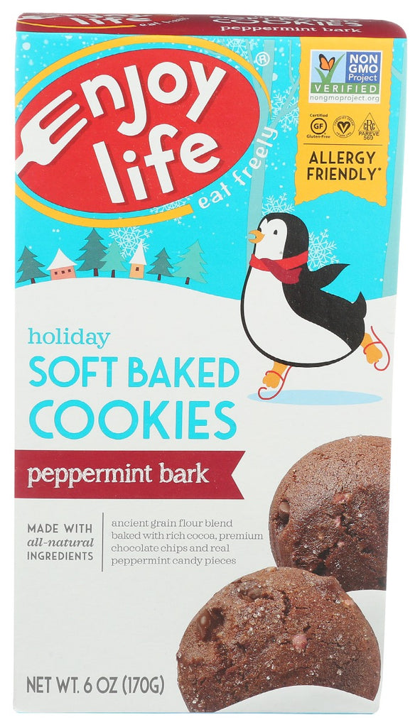 ENJOY LIFE: Holiday Soft Baked Cookies Peppermint Bark, 6 oz