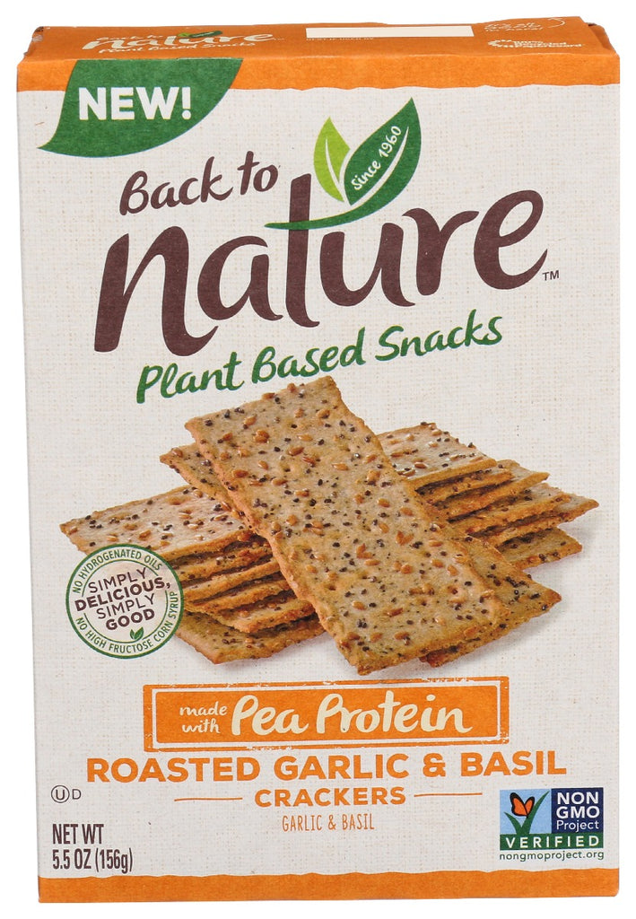 BACK TO NATURE: Roasted Garlic Basil Crackers, 5.5 oz