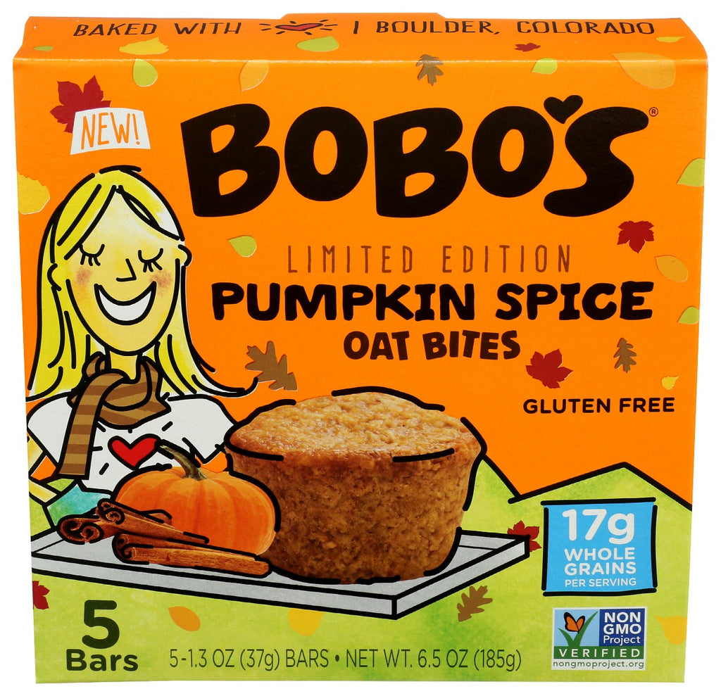 BOBOS OAT BARS: Pumpkin Spice Oat Bites 5 Ct, 6.5 oz