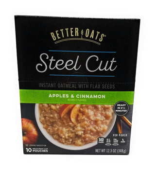 BETTER OATS: Steel Cut Apple Cinnamon Oatmeal, 12.3 oz