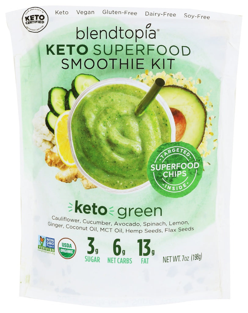 BLENDTOPIA: Keto Green Smoothie Kit, 7 oz