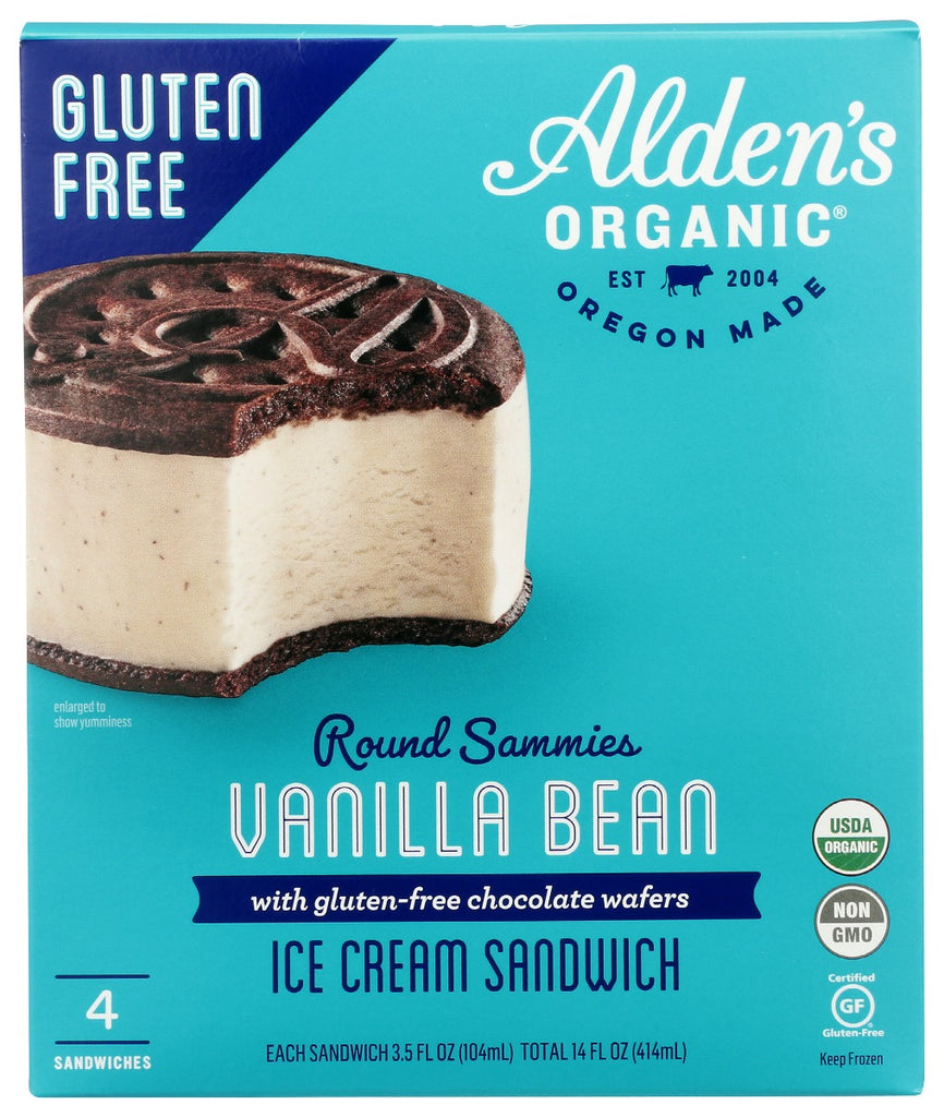 ALDENS ORGANIC: Vanilla Bean Ice Cream Sandwich, 14 oz