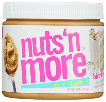 NUTS N MORE: Birthday Cake High Protein Peanut Butter Spread, 16.3 oz