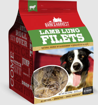 BARK AND HARVEST: Lamb Lung Filet Dog Chews, 8 oz