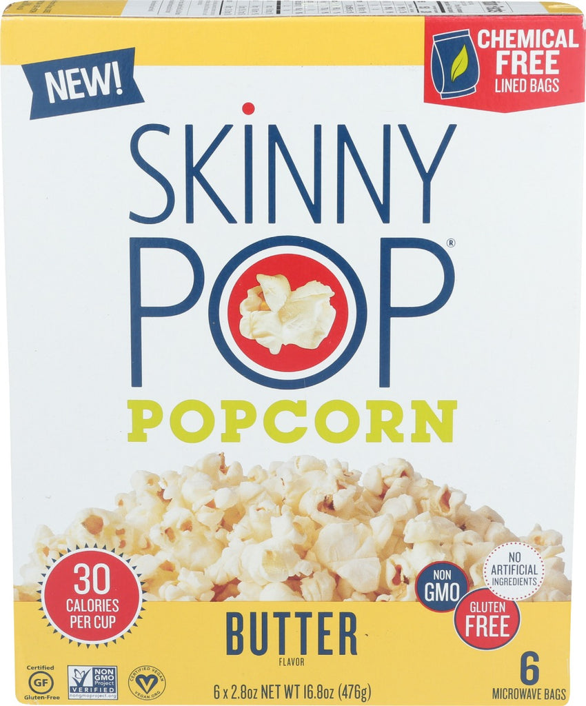 SKINNY POP: Butter Microwave Popcorn, 16.8 oz