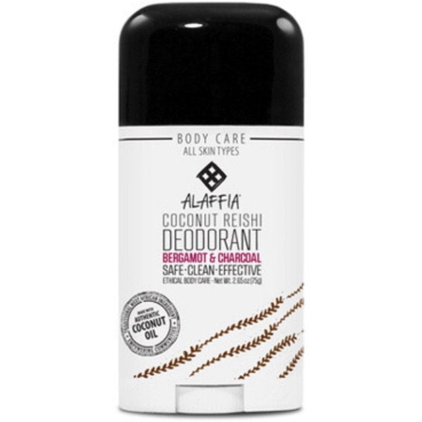 ALAFFIA: Coconut Reishi Deodorant Bergamot and Charcoal, 2.65 oz