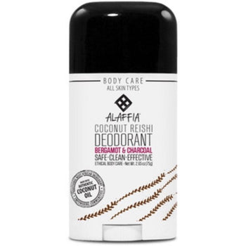 ALAFFIA: Coconut Reishi Deodorant Bergamot and Charcoal, 2.65 oz