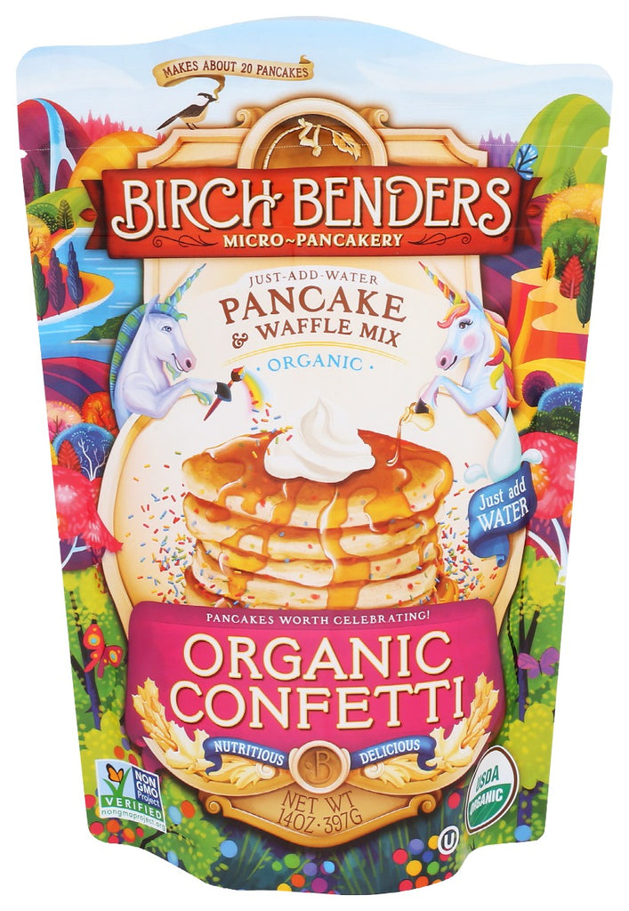 BIRCH BENDERS: Organic Confetti Pancake and Waffle Mix, 14 oz