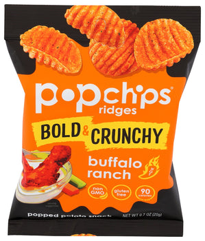 POPCHIPS: Buffalo Ranch Potato Ridges, 0.7 oz