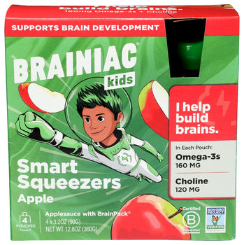 BRAINIAC: Applesauce Kids 4Pk, 12.8 oz