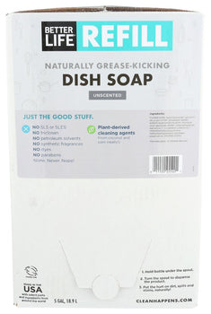 BETTER LIFE: Dish Soap Unscented, 5 ga