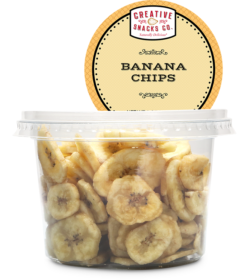 CREATIVE SNACK: Dried Banana Chips Cup, 5 oz