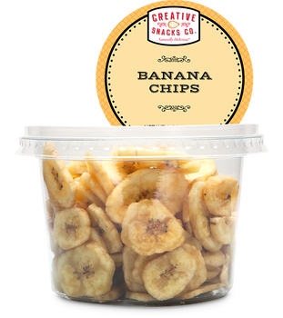 CREATIVE SNACK: Dried Banana Chips Cup, 5 oz