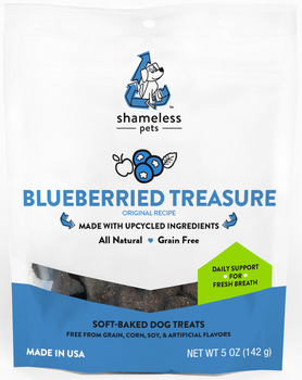 SHAMELESS PETS: Blueberried Treasure Dog Treats, 5 oz